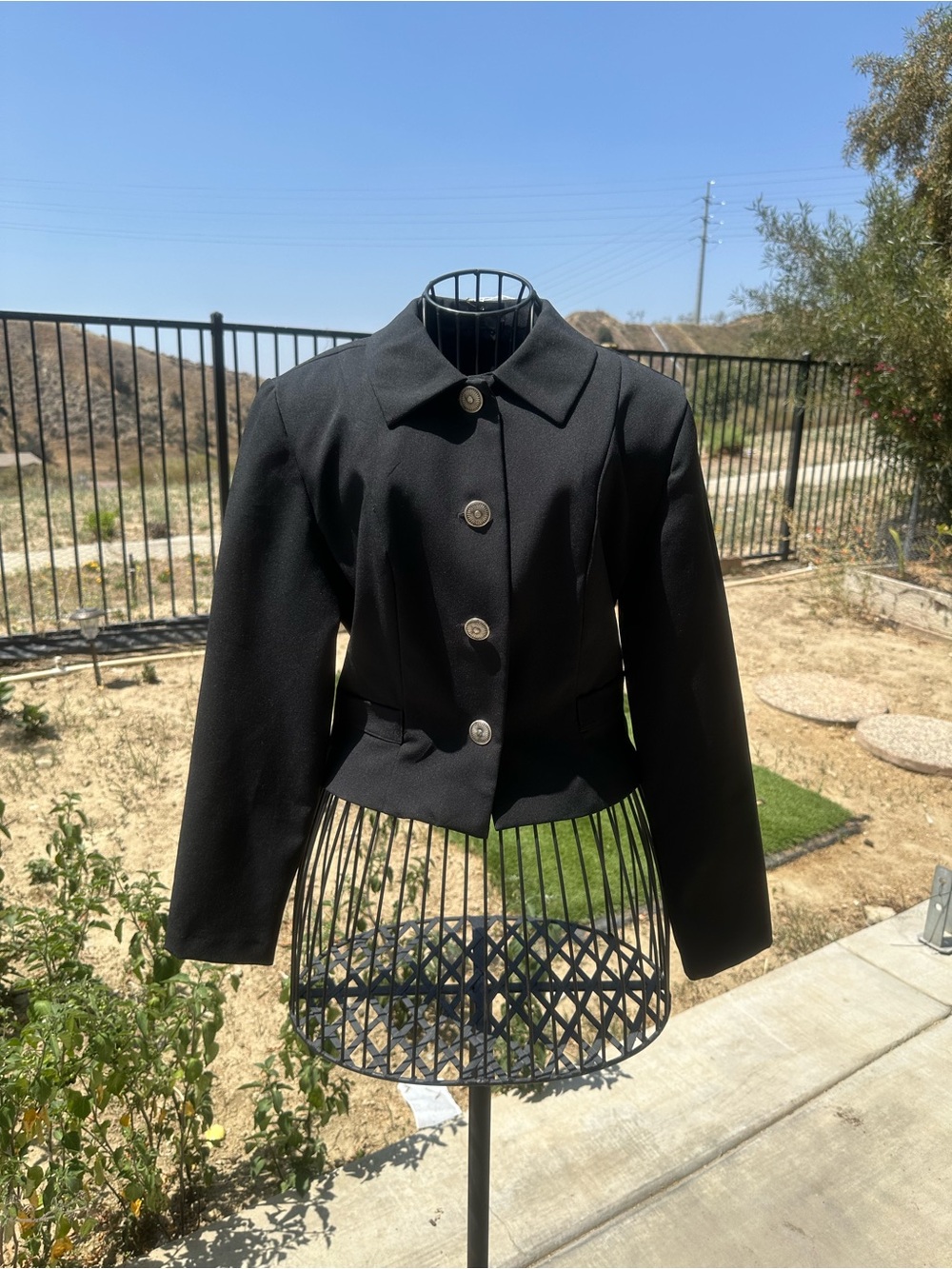 Vintage Deadstock ILU Black Tailored Button-Front Jacket